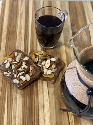 Power toast! With pour over coffee 💪 #vegan  #Veganuary at Café Full Cup in Pittsfield