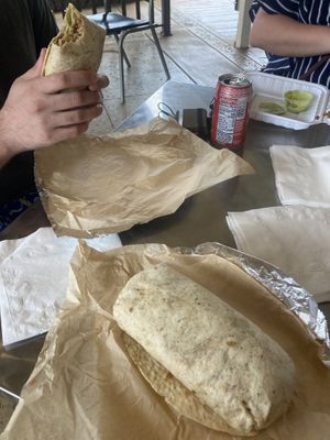 The fat mama and Baja burrito  at Red Hot Mama's in Princeville