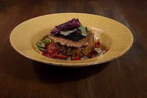 FALAFEL BURGER at VegANGELov  in Belgrade