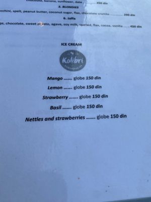 ICE CREAMS ON THE MENU, IN COOPERATION WITH KOLIBRI at VegANGELov  in Belgrade