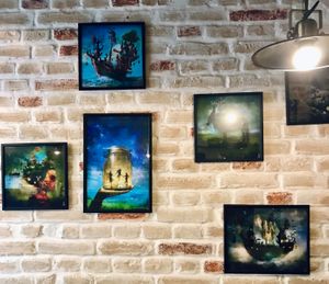 Decor inside at VegANGELov  in Belgrade