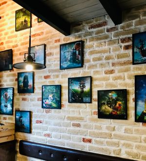 Decor on the wall at VegANGELov  in Belgrade