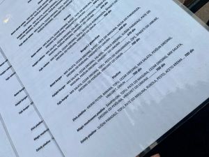 Menu page at VegANGELov  in Belgrade