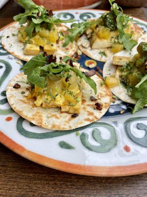 Tofu pineapple tacos  at VegANGELov  in Belgrade