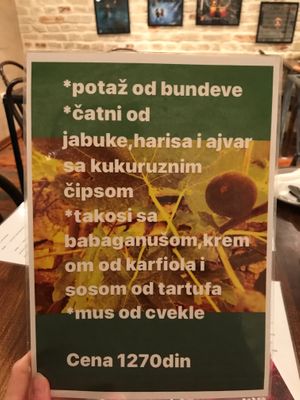 Set menu at VegANGELov  in Belgrade