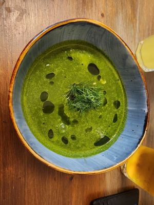 Soup of the day, fennel garlic at VegANGELov  in Belgrade