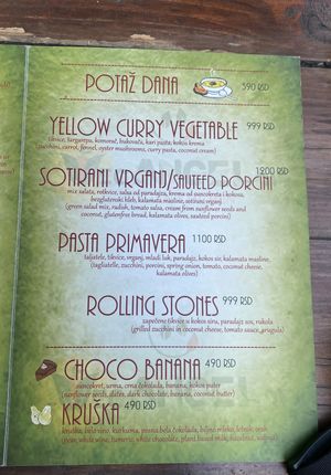 Spring menu  at VegANGELov  in Belgrade