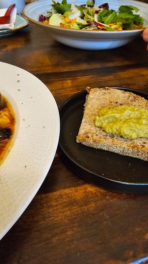 Whole meal bread with olive pate at VegANGELov  in Belgrade