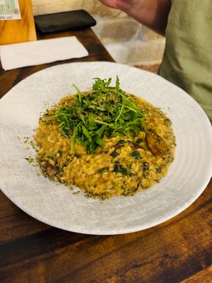 Mushroom risotto at VegANGELov  in Belgrade