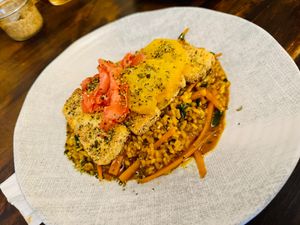 Nasi Goreng dish (Malaysian inspired) at VegANGELov  in Belgrade