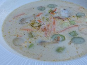 Delicious tom kha soup at VegANGELov  in Belgrade