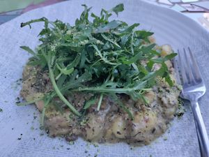 Excellent mushroom gnocchi at VegANGELov  in Belgrade