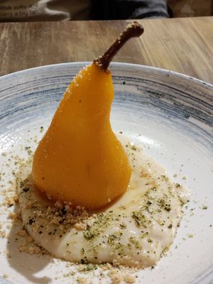 The poached pear with white chocolate is a MUST at VegANGELov  in Belgrade