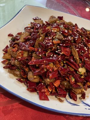 Vegan Sichuan Spicy Heura Chicken at River 川之源 in Hong Kong Island