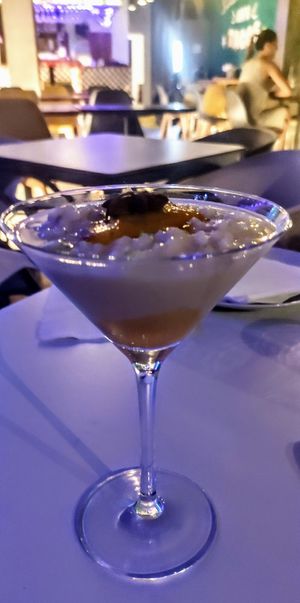 Vegan rice pudding at Taquería La Lupe Alameda in Sevilla