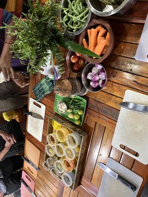 fresh ingredients   at Priya's Cooking School in Ella