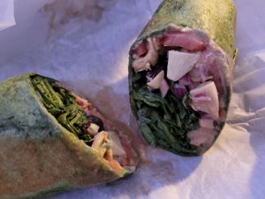 Vegan Mediterranean hummus wrap. One of my fa favorites! at Salt 2.0 in Torrington