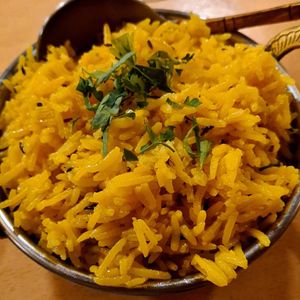 Rice at MahaRana Indian Ayurvedic Restaurant in Budapest