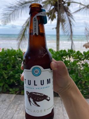 Tulum beer  at Las Estrellas in Tulum