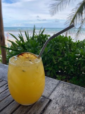 Fruity cocktail at Las Estrellas in Tulum