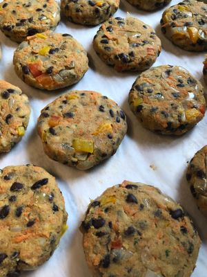 Veggie burgers  at MacroMom in Charlottetown