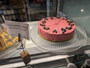 Blackberry mousse cake at Jolie Lounge & Café in Aekaeslompolo