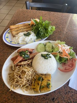 My eyes almost popped out when they brought out all of this food. Tasted great!  at Thuong An lac in Honolulu
