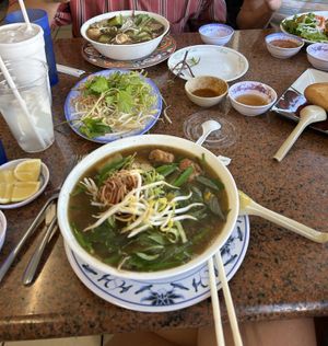 Bún mǎm fermented soup   at Thuong An lac in Honolulu