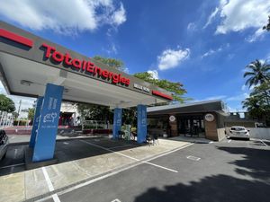 From the outside, not quite easy to find, if you don’t expect the look of a gas station.  at Asian Box in Rose Hill