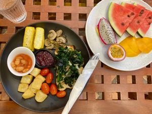 vegan breakfast, no avocado unfortunately  at Patcharee French Bakery in Ao Nang