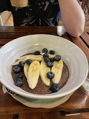 Oat porridge coco and banana/blueberry - comes with nutella if you don’t ask for it to be vegan  at Patcharee French Bakery in Ao Nang