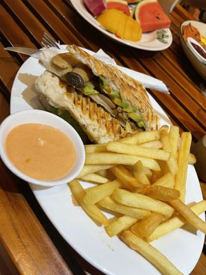 Mushroom panini  at Patcharee French Bakery in Ao Nang