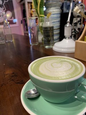 Best Matcha Latte with Oat Milk!   at Patcharee French Bakery in Ao Nang