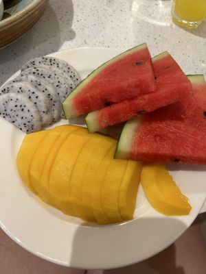 Fresh fruit that came with the vegan breakfast  at Patcharee French Bakery in Ao Nang