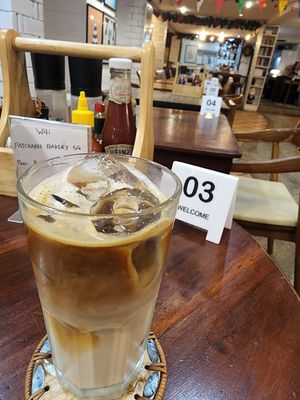 Oat latte at Patcharee French Bakery in Ao Nang