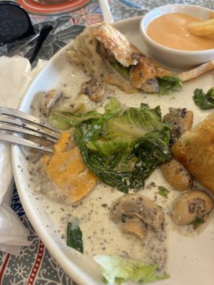 I was Sure that’s real cheese in my vegan wrap…   at Patcharee French Bakery in Ao Nang