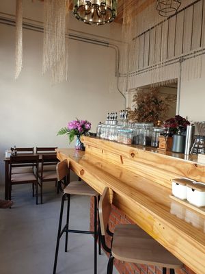 indoor seating at TAKE TEA in Udon Thani