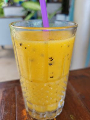 Mango passion fruit smoothie at Secret Beach Bar and Grill in Koh Phangan