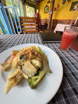 Tofu and Veg which Watermelon juicee  at Canary Bungalows in Phu Quoc