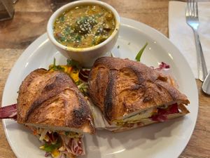 Bahn mi with a side of curryy  at Harlow - 23rd Ave in Portland