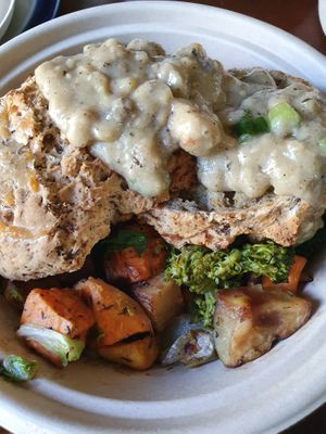 Biscuits & Gravy with Roasted Veg at Harlow - 23rd Ave in Portland