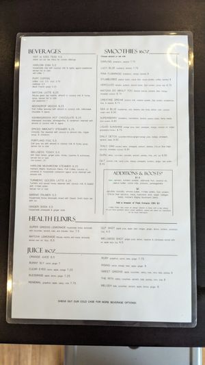 Menu at Harlow - 23rd Ave in Portland