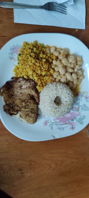 Amazing meal plus quinoa soup (no photo taken as I ate it too quickly!) at El Eden in Tarapoto