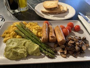 Vegan breakfast (without baked beans)  at Chapeau in Gozo