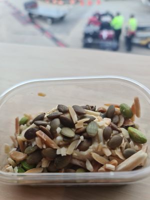 Hummus and pepitas at MEL - Earl Canteen - T3 in Melbourne