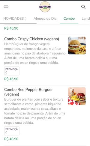 Cardápio digital at Refúgio Veg in Rio De Janeiro