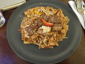 Fried flat noodles #Veganuary at LN Fortunate Coffee in Shanghai