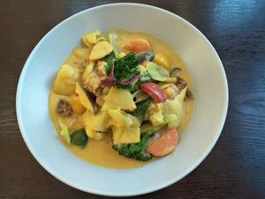 Thai style curry #Veganuary at LN Fortunate Coffee in Shanghai