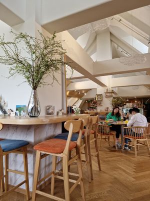 Indoors at LN Fortunate Coffee in Shanghai