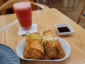 Bean curd roll at LN Fortunate Coffee in Shanghai